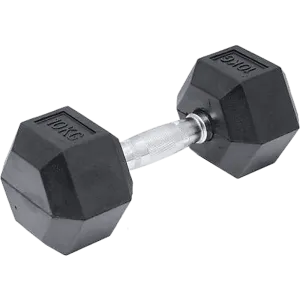 10KG Commercial Rubber Hex Dumbbell Gym Weight