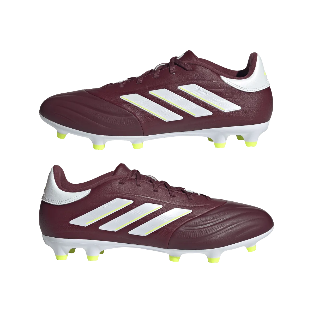 adidas Copa Pure II League Firm Ground Junior Soccer Cleats IE7494 Burgundy/White/Neon Green