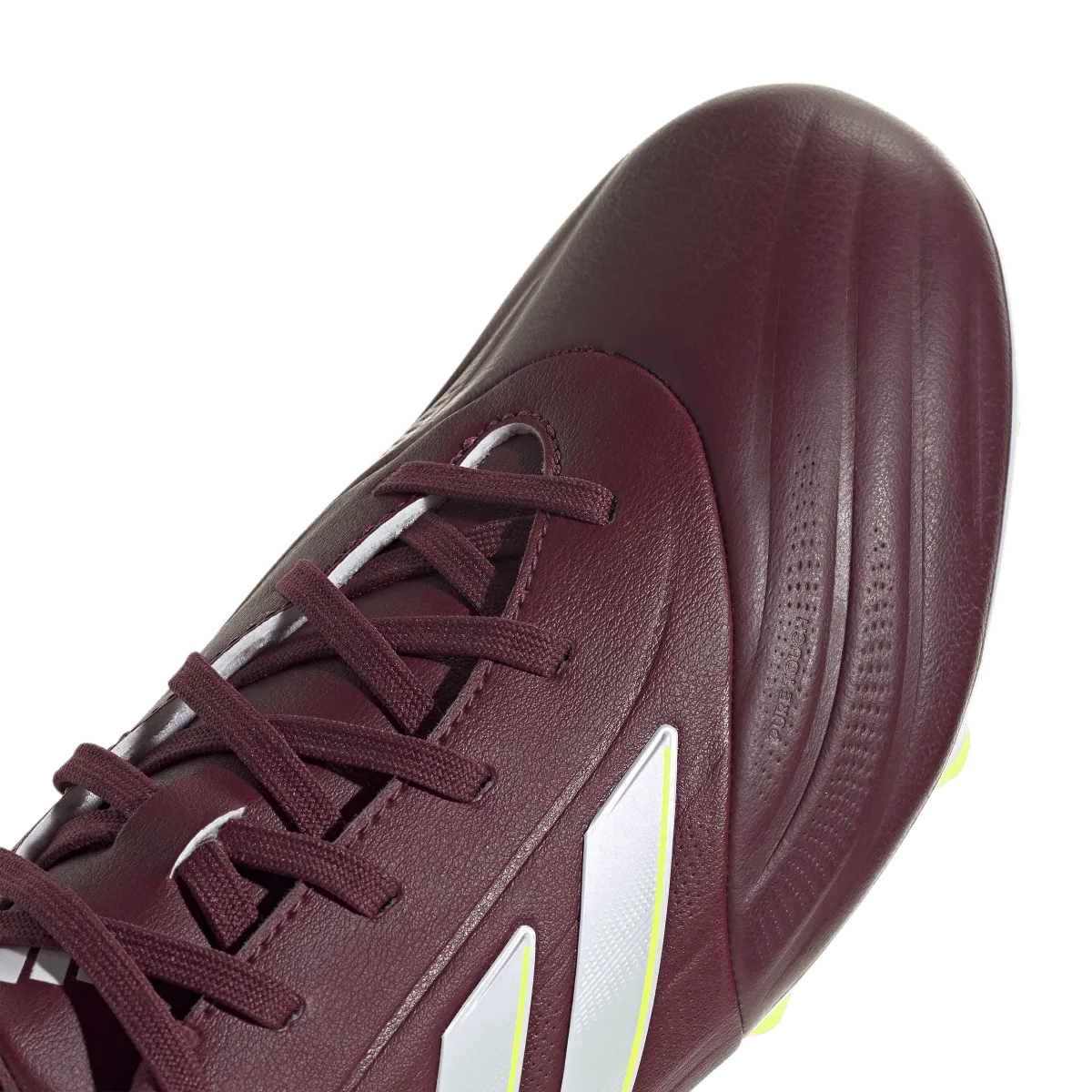 adidas Copa Pure II League Firm Ground Junior Soccer Cleats IE7494 Burgundy/White/Neon Green