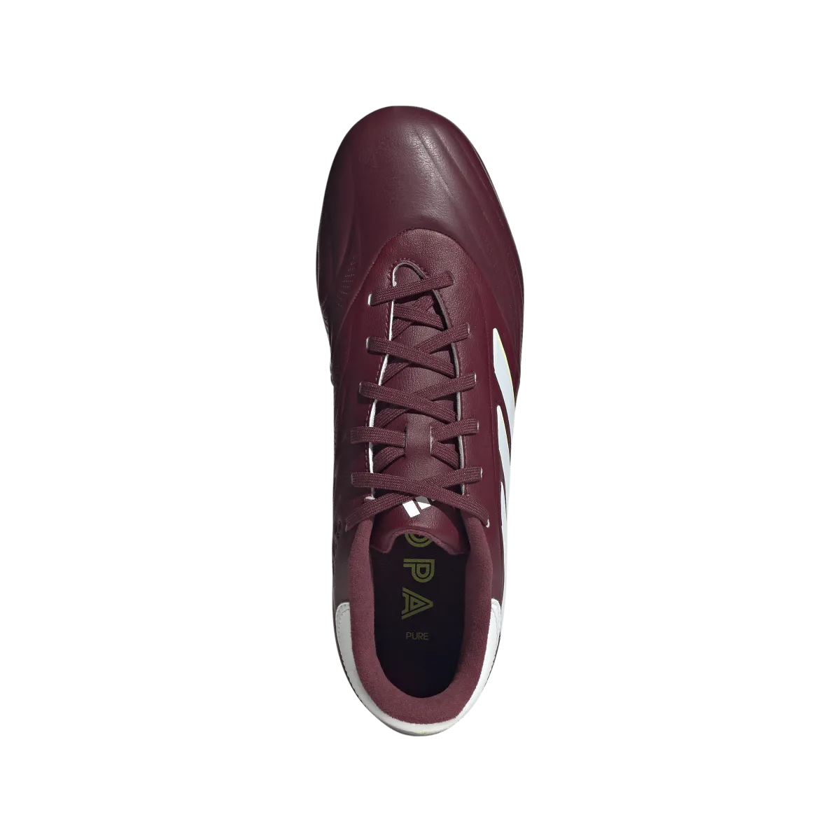 adidas Copa Pure II League Firm Ground Junior Soccer Cleats IE7494 Burgundy/White/Neon Green