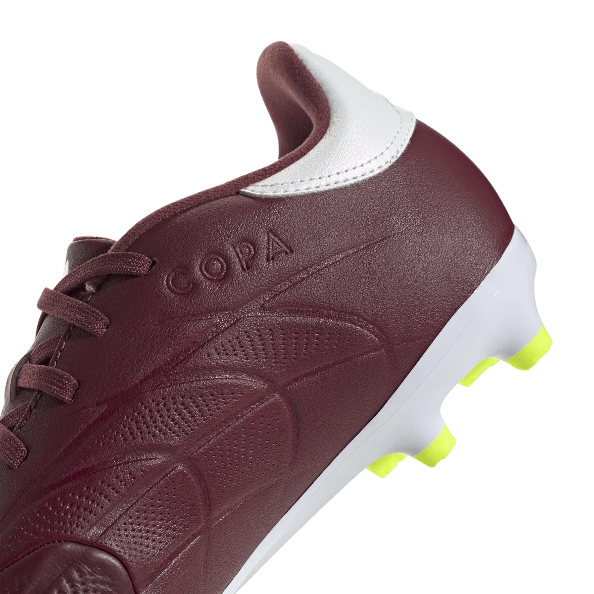 adidas Copa Pure II League Firm Ground Junior Soccer Cleats IE7494 Burgundy/White/Neon Green