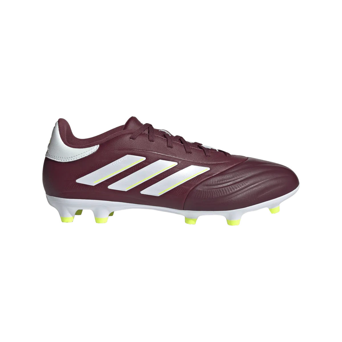 adidas Copa Pure II League Firm Ground Junior Soccer Cleats IE7494 Burgundy/White/Neon Green