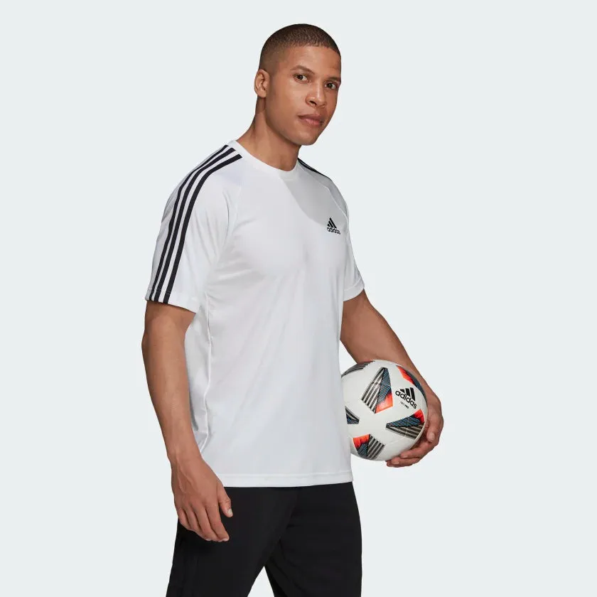 Adidas Men Aeroready Sereno 3-Stripes Football Tee