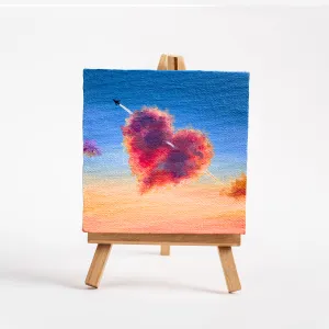 Adorable Desk Decor - Original Mini Canvas Painting - Cupid Cloud