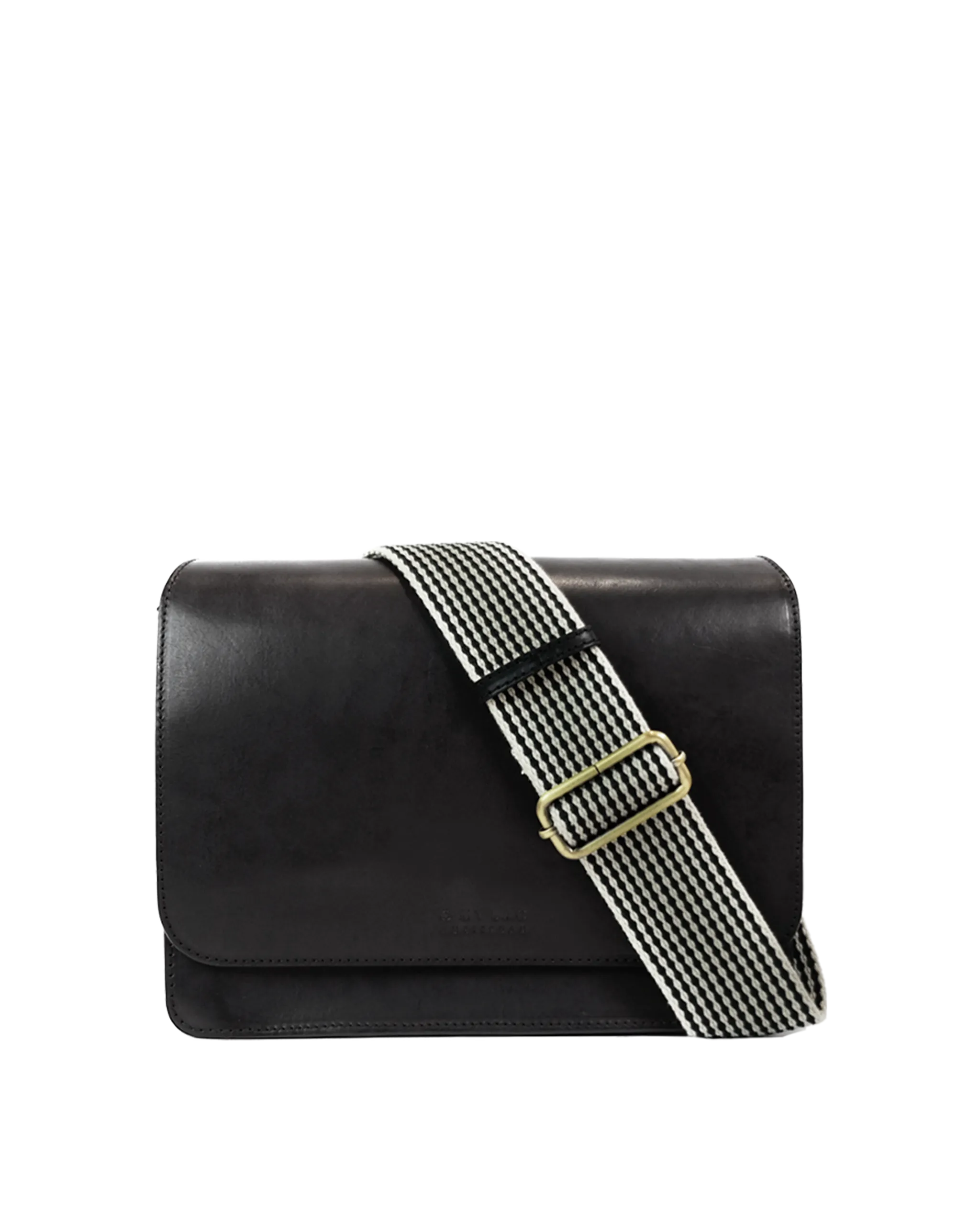 Audrey Black Checkered Classic Leather