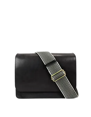 Audrey Black Checkered Classic Leather