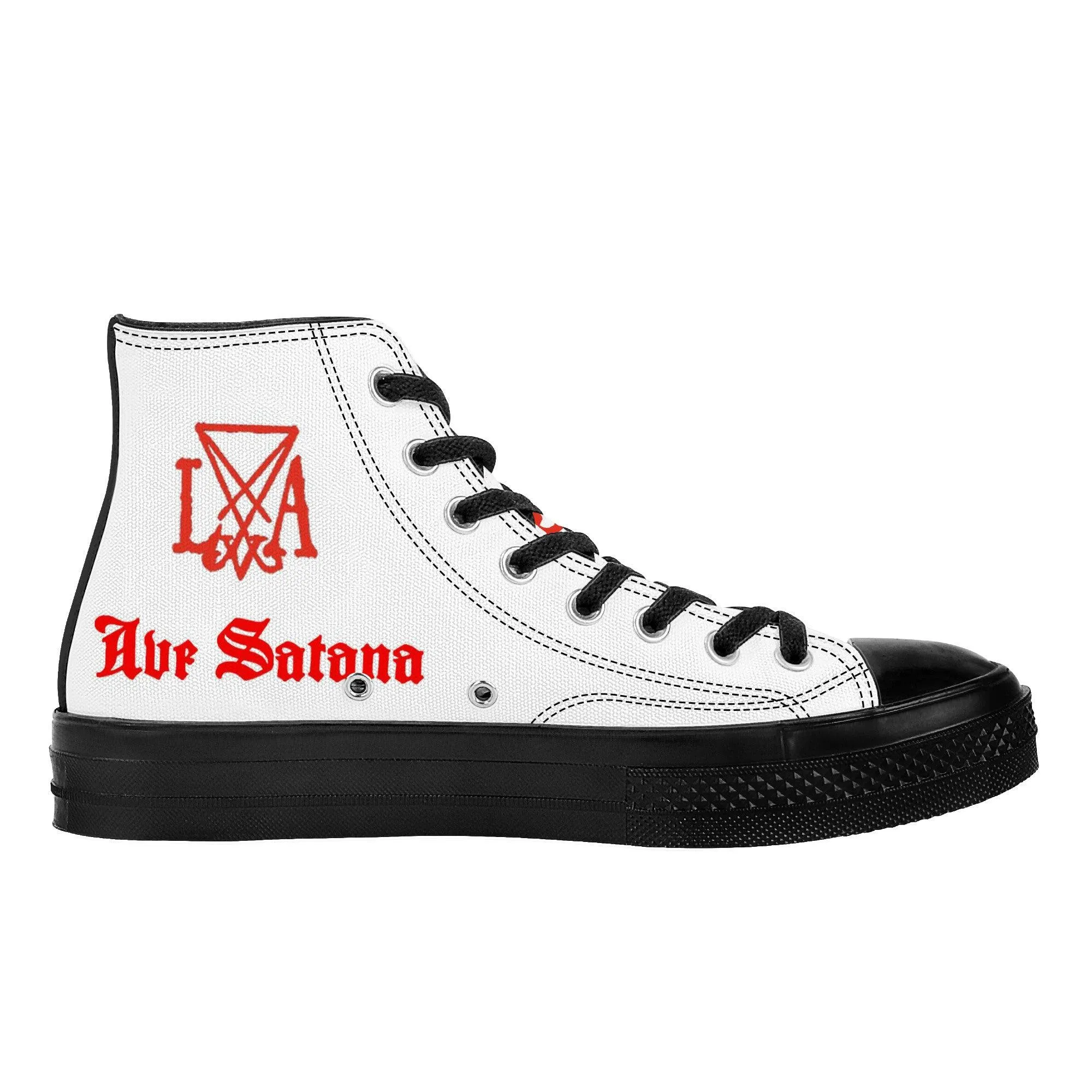 Ave Satana High Top Canvas Shoes - Black