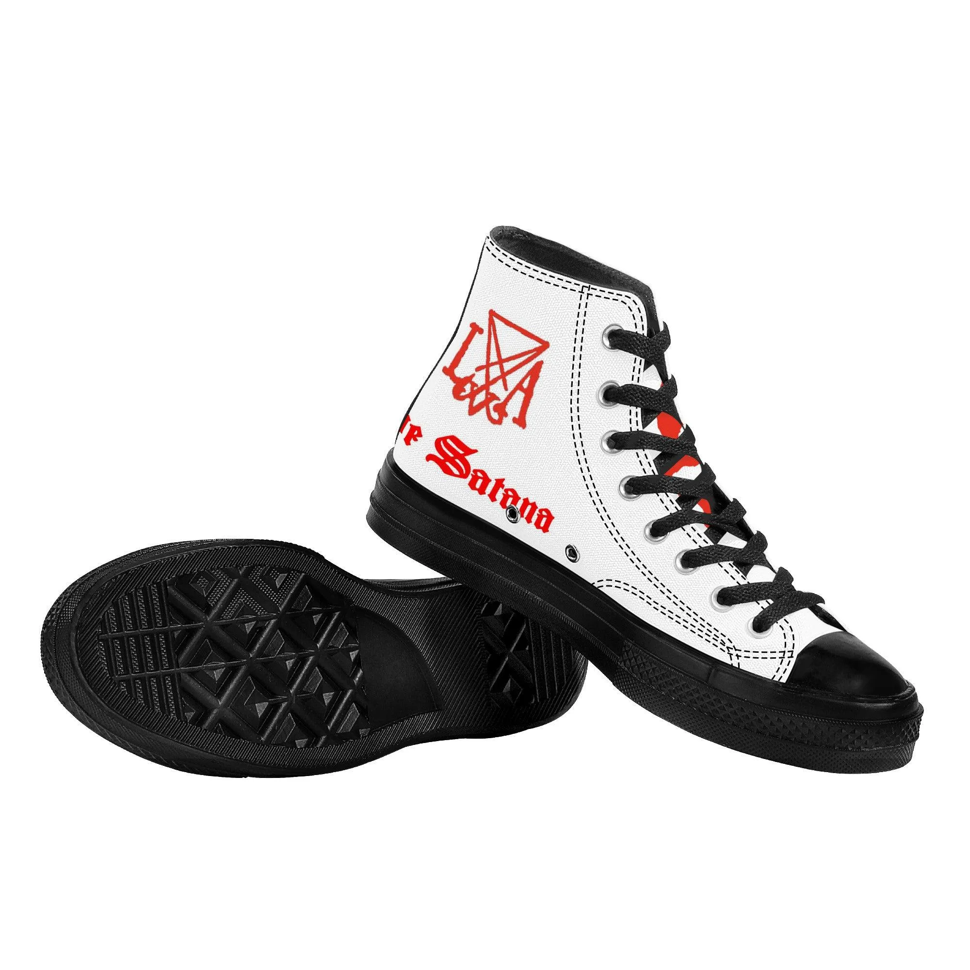 Ave Satana High Top Canvas Shoes - Black