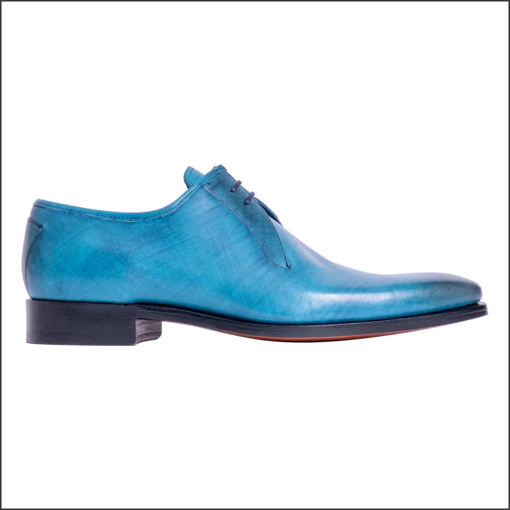 Barker Derwent - Blue Calf Hatch Effect Derby Shoe=