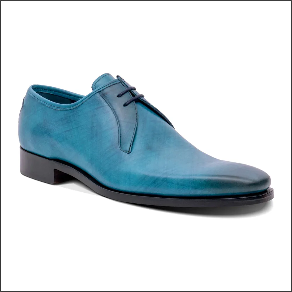 Barker Derwent - Blue Calf Hatch Effect Derby Shoe=