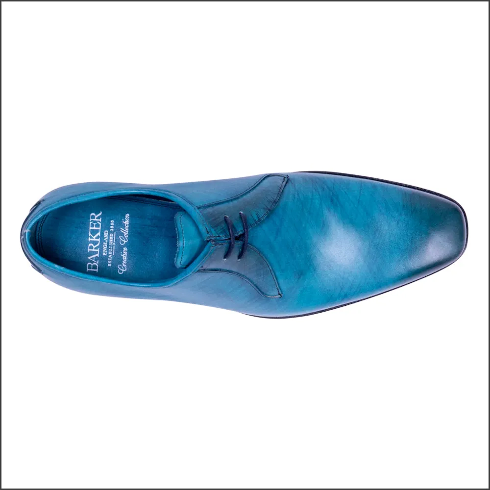 Barker Derwent - Blue Calf Hatch Effect Derby Shoe=