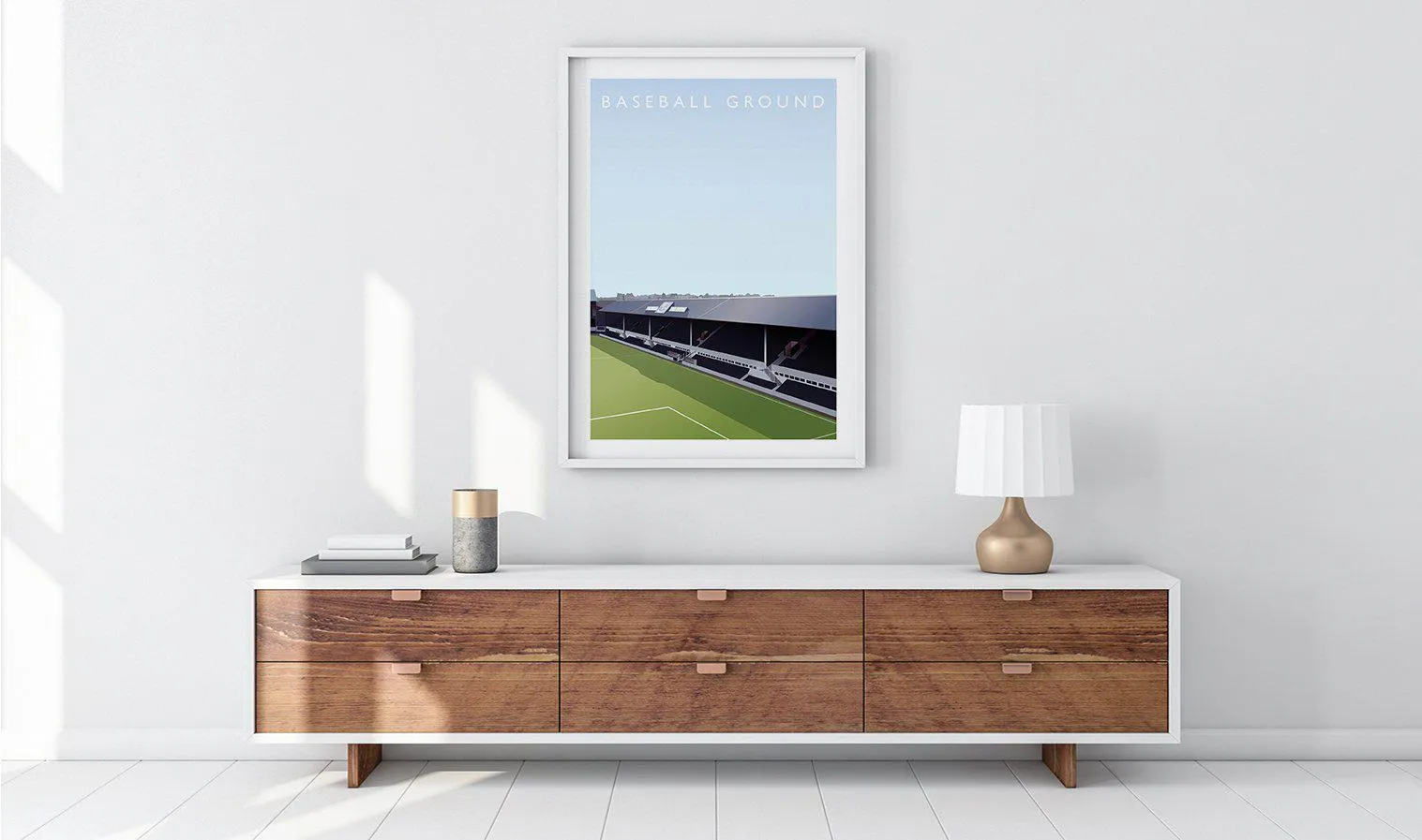 Baseball Ground Illustrated Poster