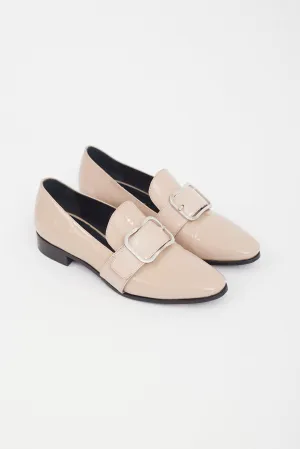 Beige Patent Leather Derby