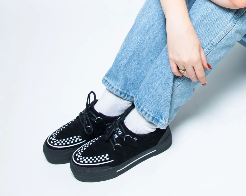 Black & White Interlace Platform Creeper Sneaker