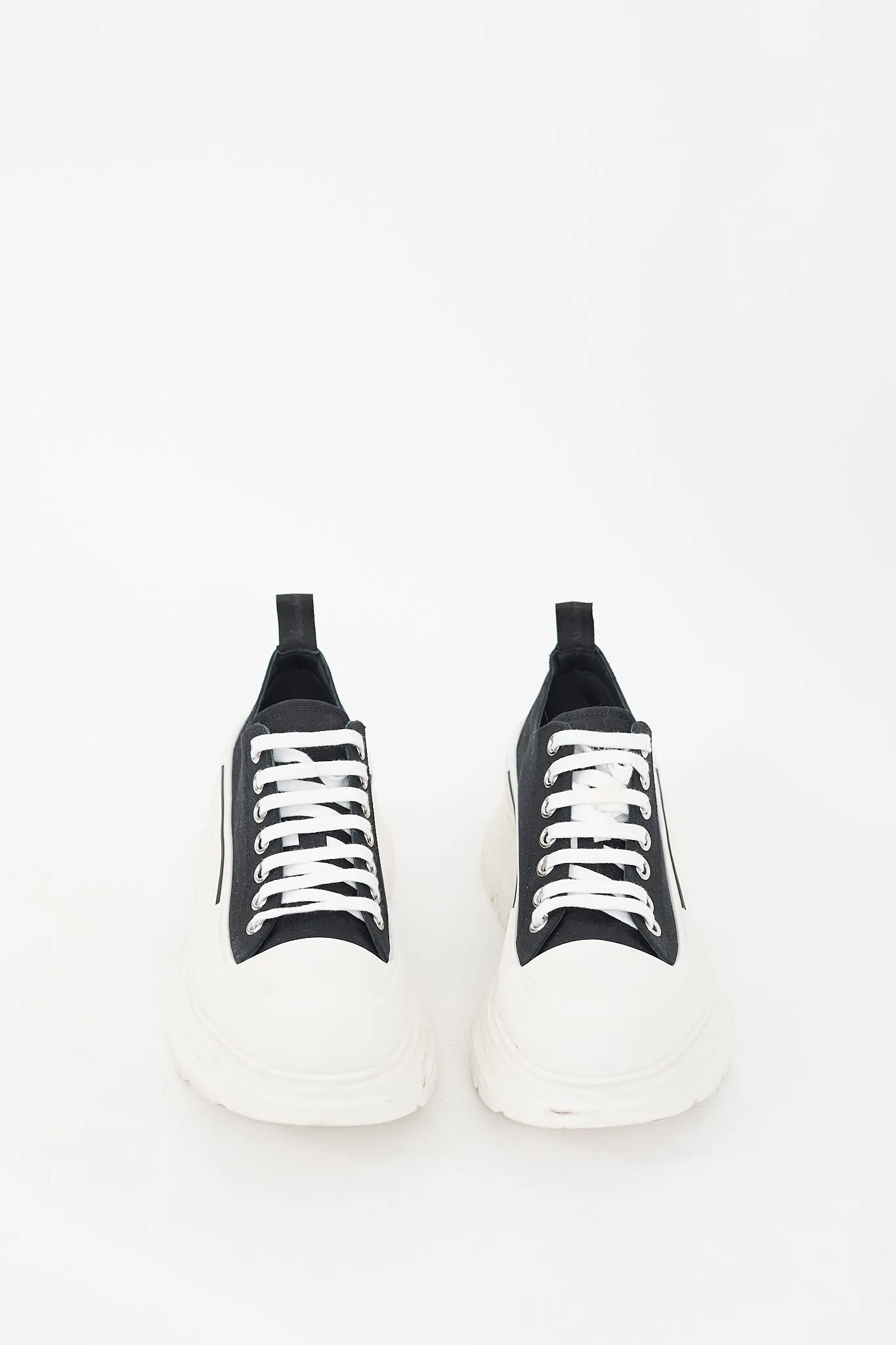 Black & White Tread Slick Platform Sneaker