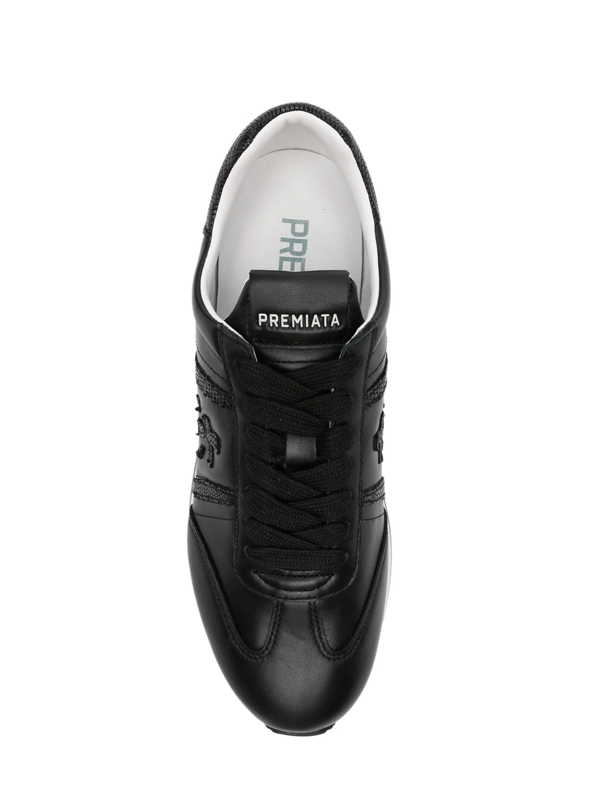 Black Leather Platform Sneakers