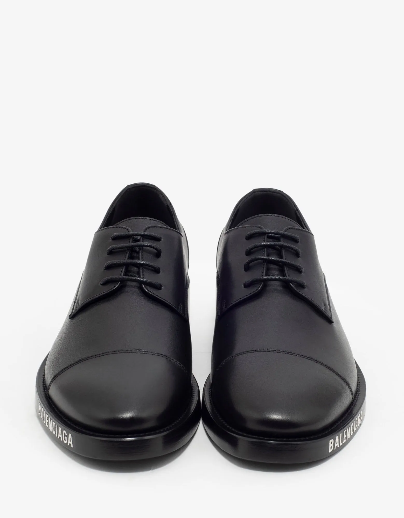 Black Logo Derby Shoes