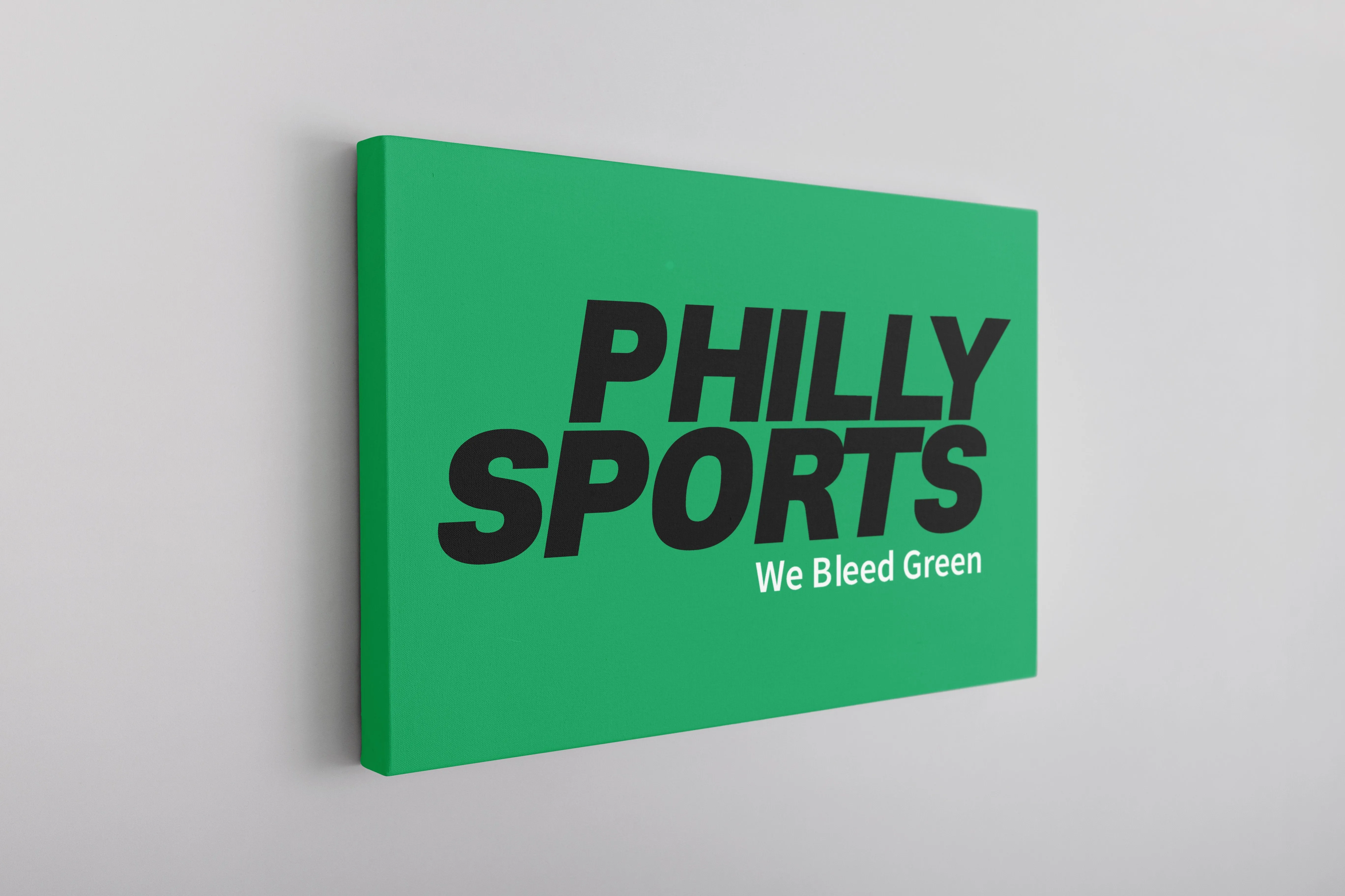 Bleed Green Canvas | Philly Sports We Bleed Green Kelly Green Wall Canvas