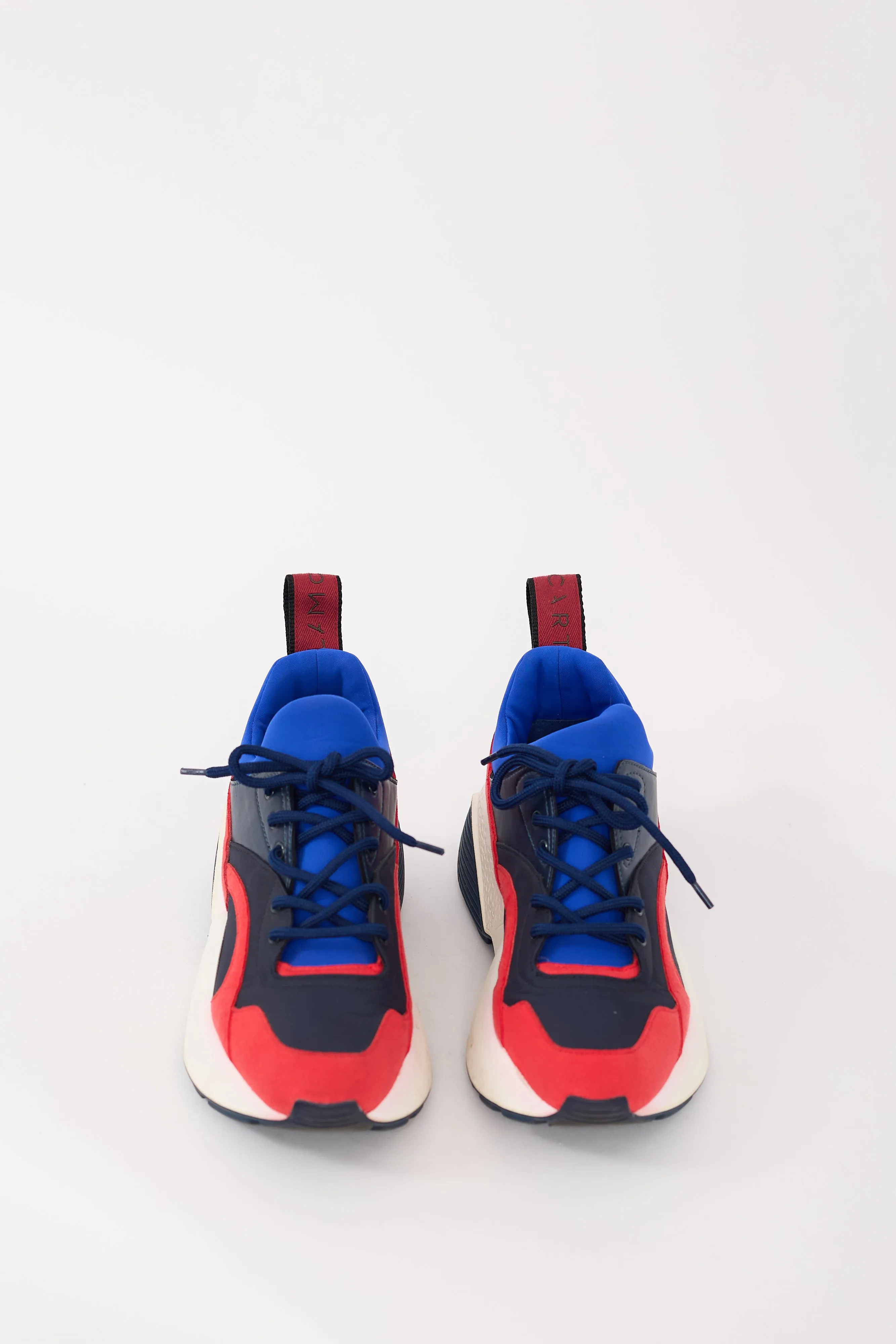 Blue & Red Neoprene & Faux Leather Eclypse Sneaker