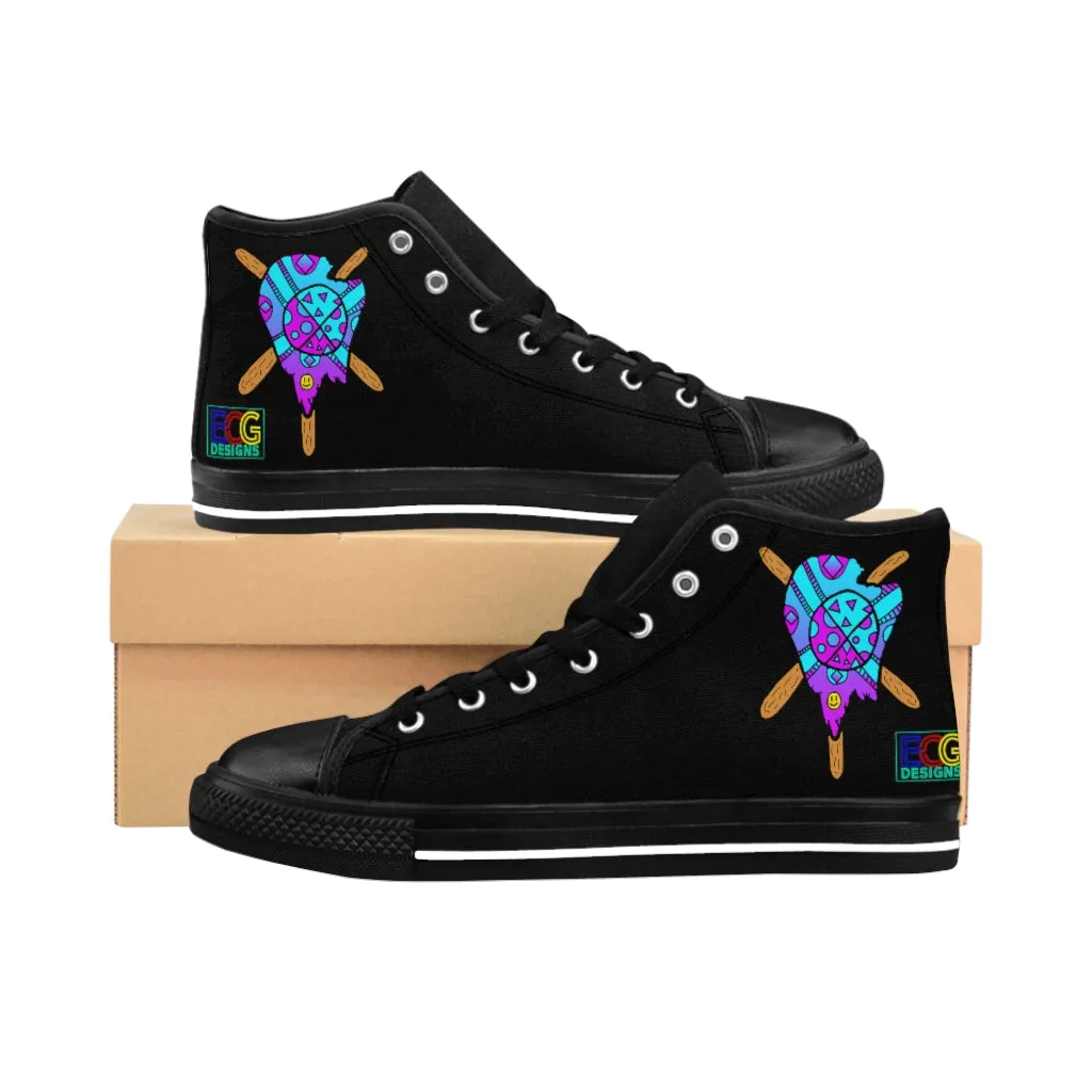 Blue and Purple Melted Popsicle Women's High-top Sneakers