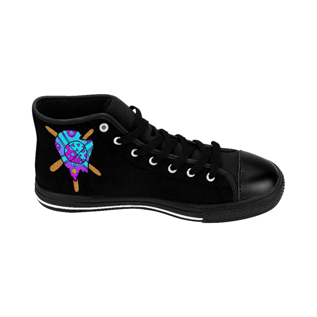 Blue and Purple Melted Popsicle Women's High-top Sneakers