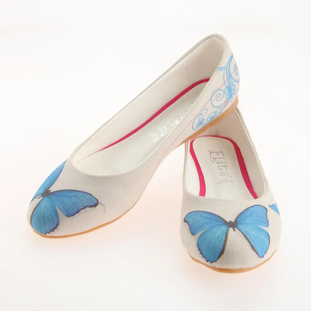 Blue Butterfly Ballerinas Shoes 1124