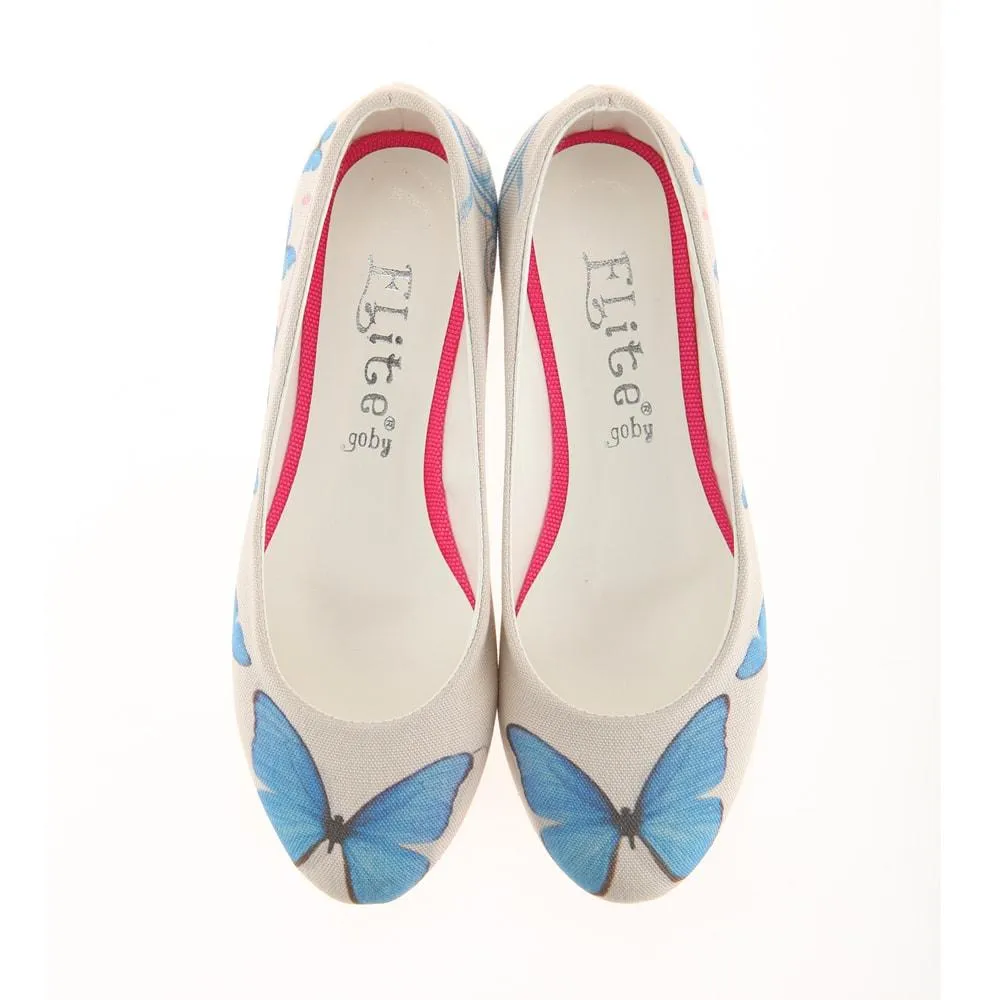 Blue Butterfly Ballerinas Shoes 1124