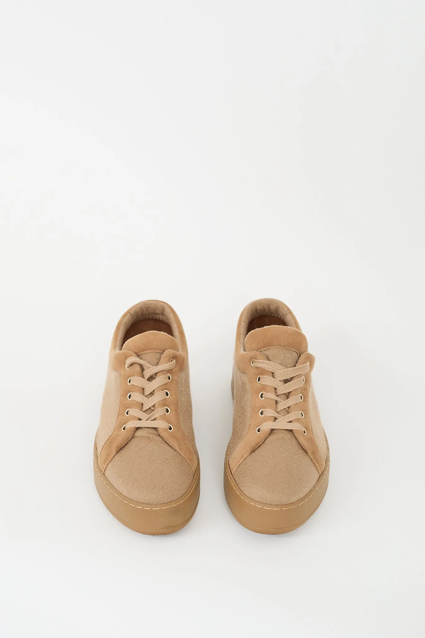 Brown Lace Up Platform Sneaker