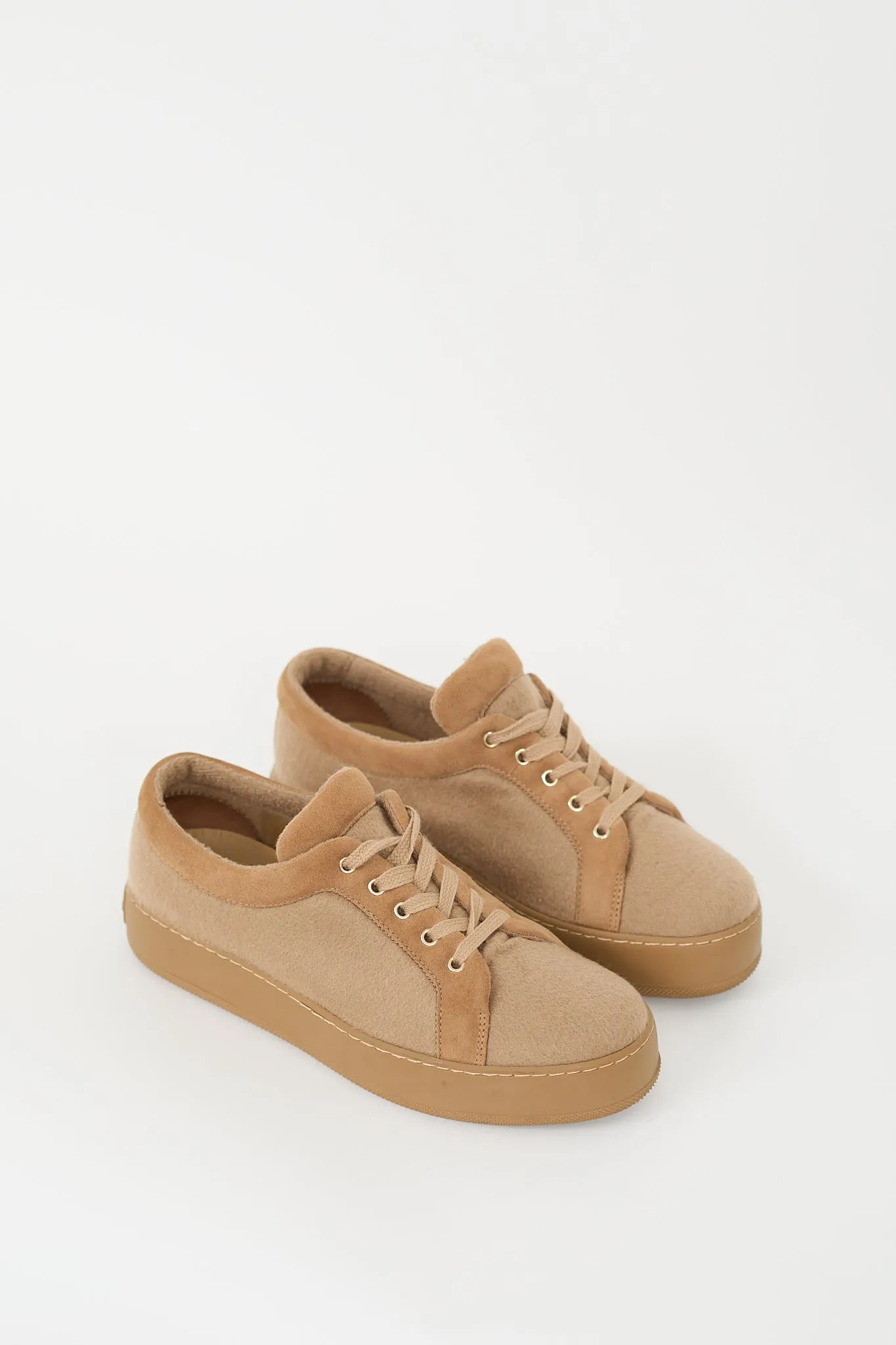 Brown Lace Up Platform Sneaker