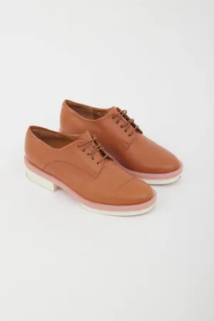 Brown Leather Platform Derby