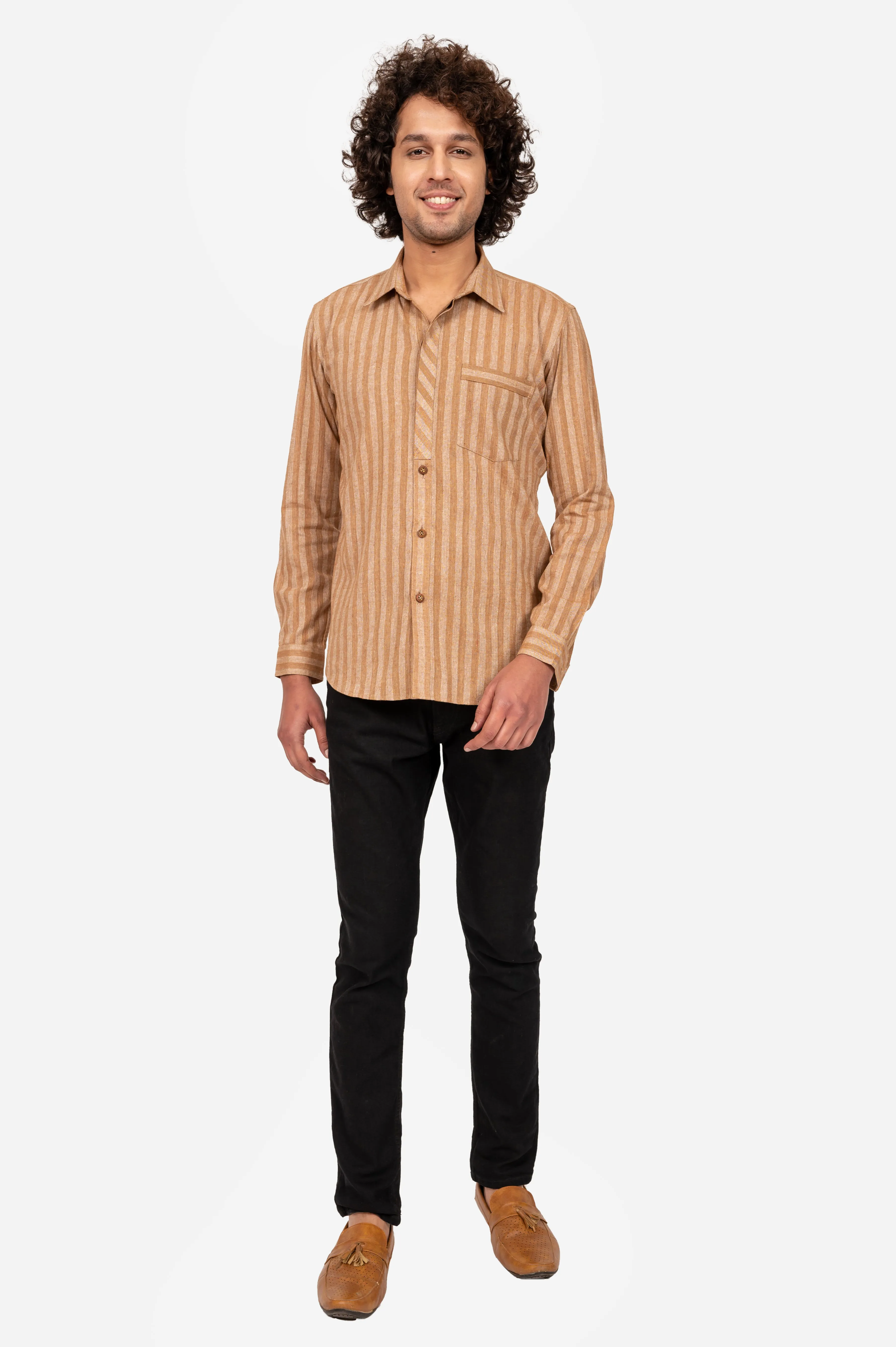 Brown Two-Tone Dyed Shirt