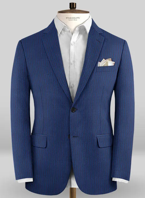 Caccioppoli Sun Dream Calgio Royal Blue Wool Silk Suit