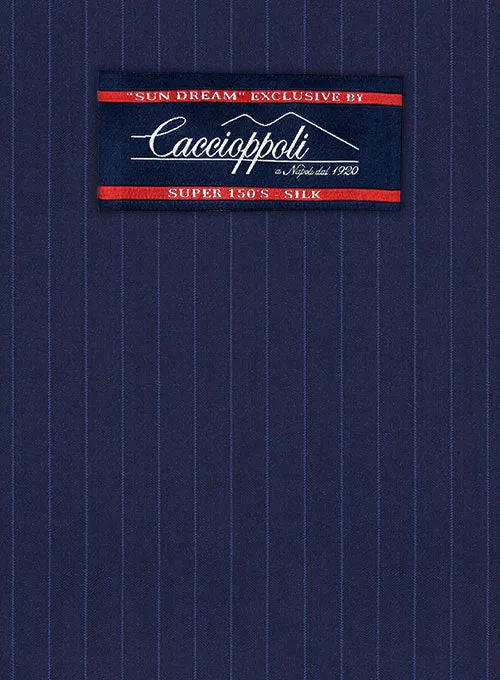 Caccioppoli Sun Dream Mavas Blue Wool Silk Suit