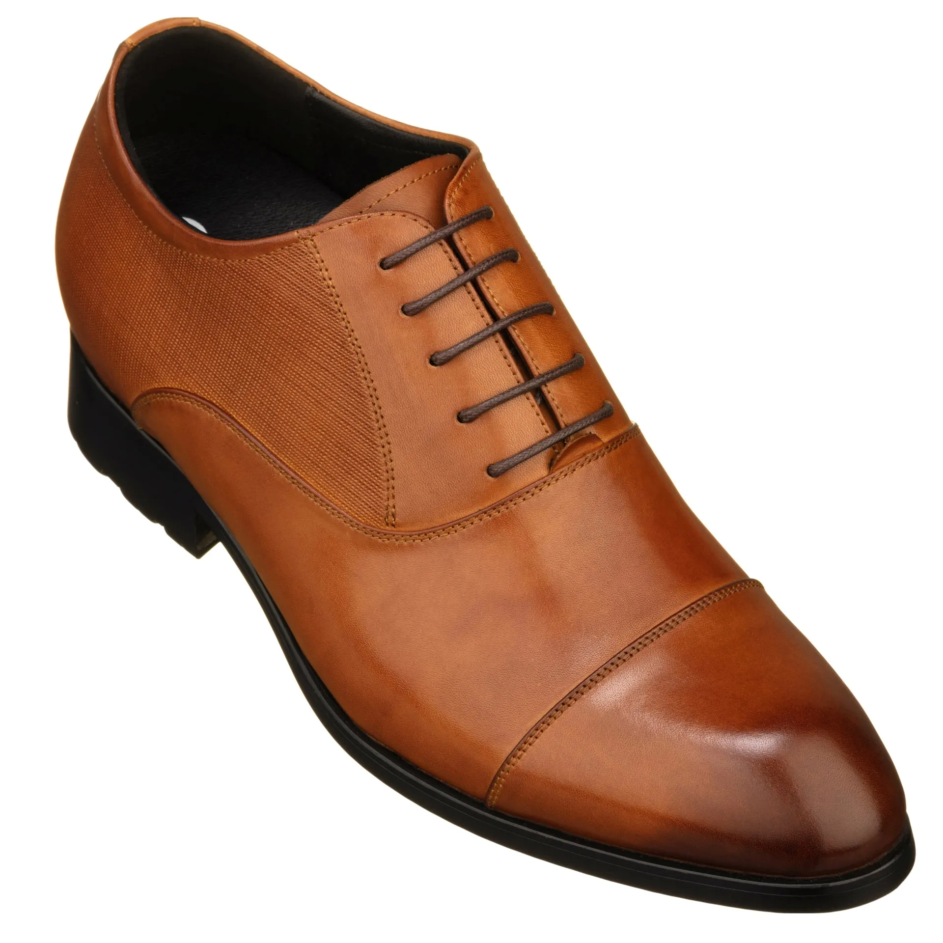 CALTO - Y6711 - 3 Inches Taller (Brown) - Dress Shoes