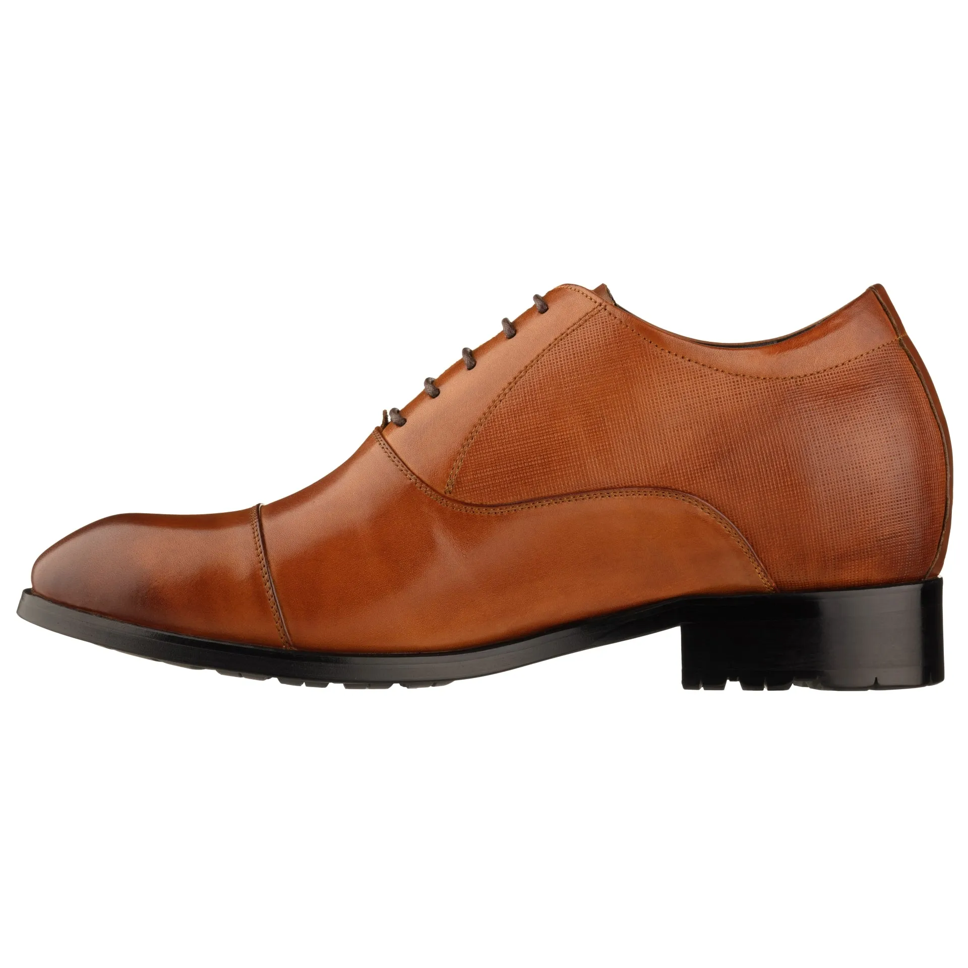 CALTO - Y6711 - 3 Inches Taller (Brown) - Dress Shoes