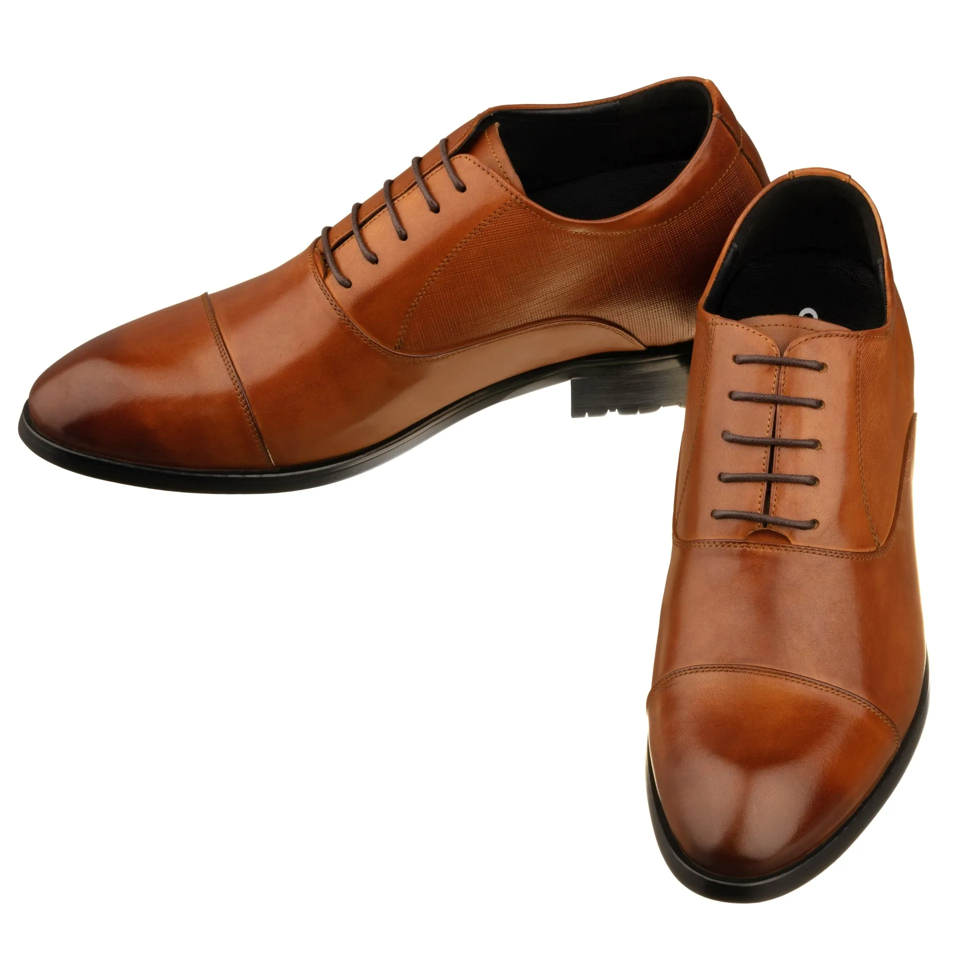 CALTO - Y6711 - 3 Inches Taller (Brown) - Dress Shoes