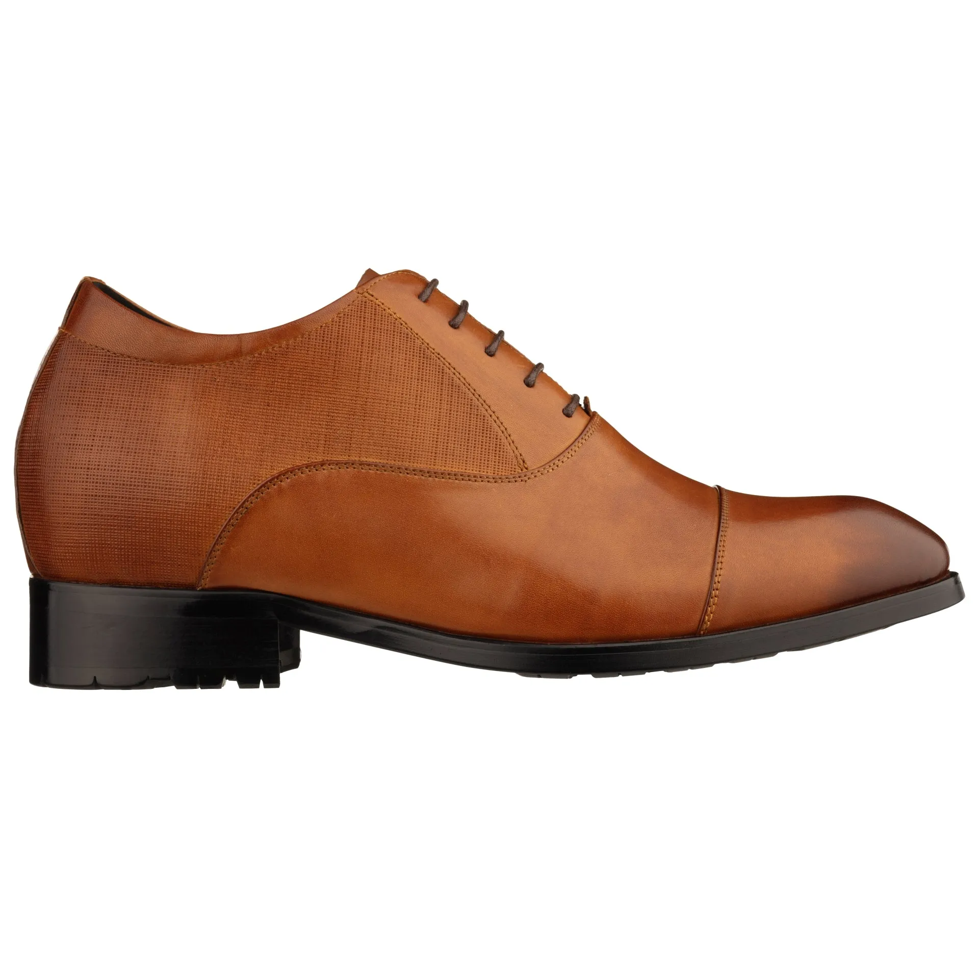 CALTO - Y6711 - 3 Inches Taller (Brown) - Dress Shoes