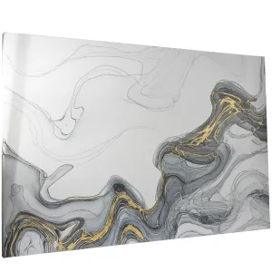 Canvas Art - Gray Geode Waves Wall Art Decor