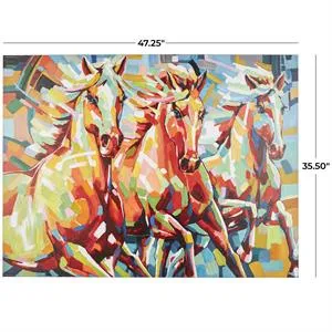 Canvas Art - Horse Abstract Paint Splatter Wall Art Decor