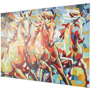 Canvas Art - Horse Abstract Paint Splatter Wall Art Decor