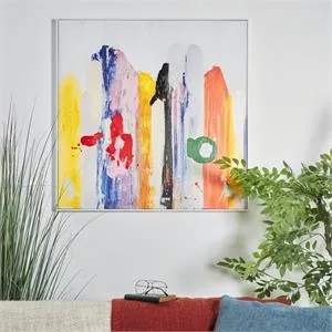 Canvas Art - Multi Colored Abstract Paint Stroke Wall Art Decor