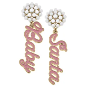 Canvas Jewelry CJ 24613E-PK Santa Baby Enamel Earrings in Pink