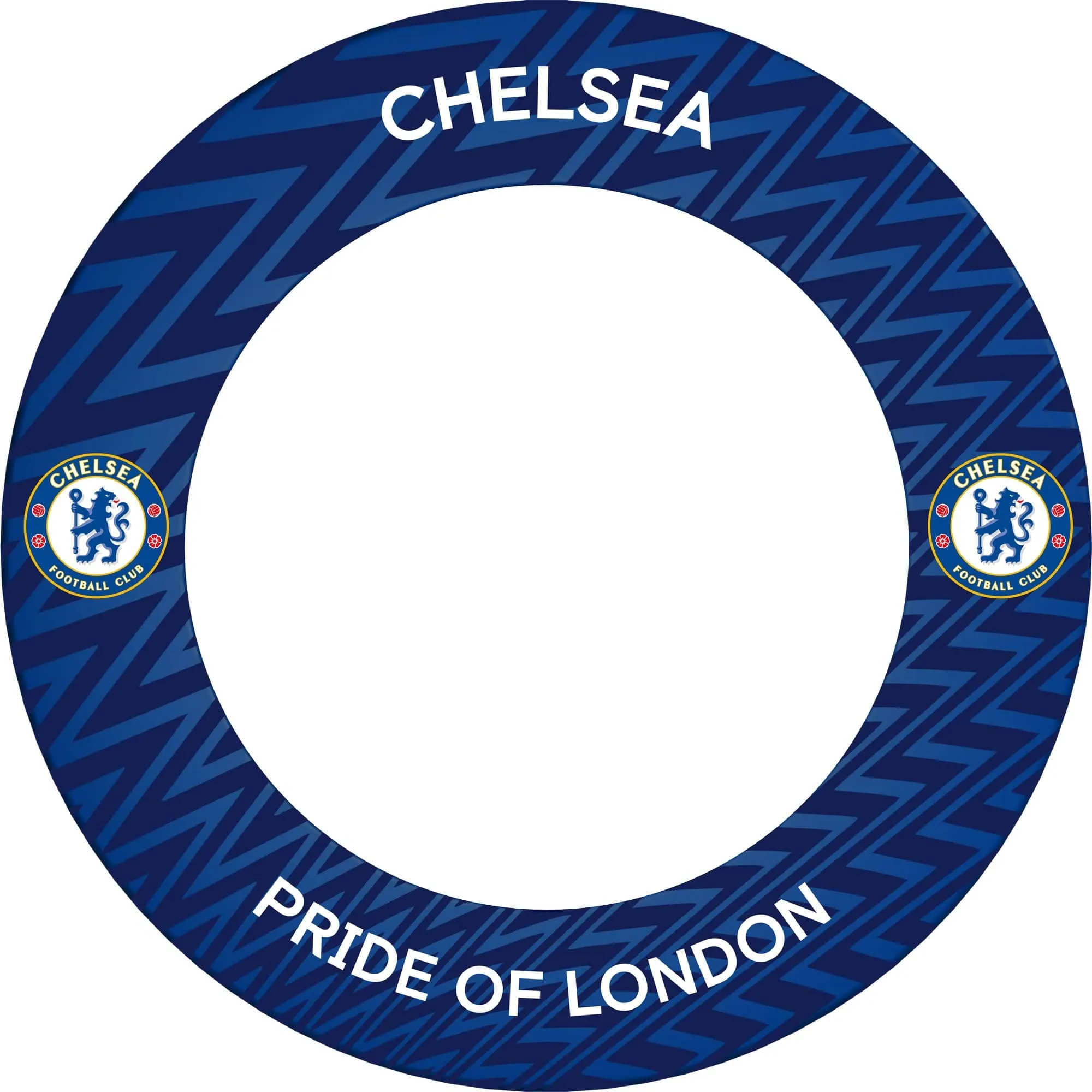 Chelsea Football Dartboard Surround - Official Licensed - Chelsea FC - S3 - ZigZag - White