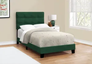 Chic Green Velvet Twin Platform Bed