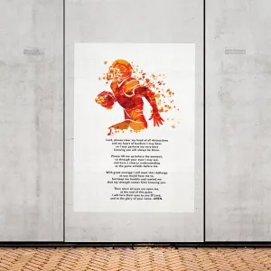 Christian Athlete Football Prayer Poster American Football Fan Gifts Room Decoration