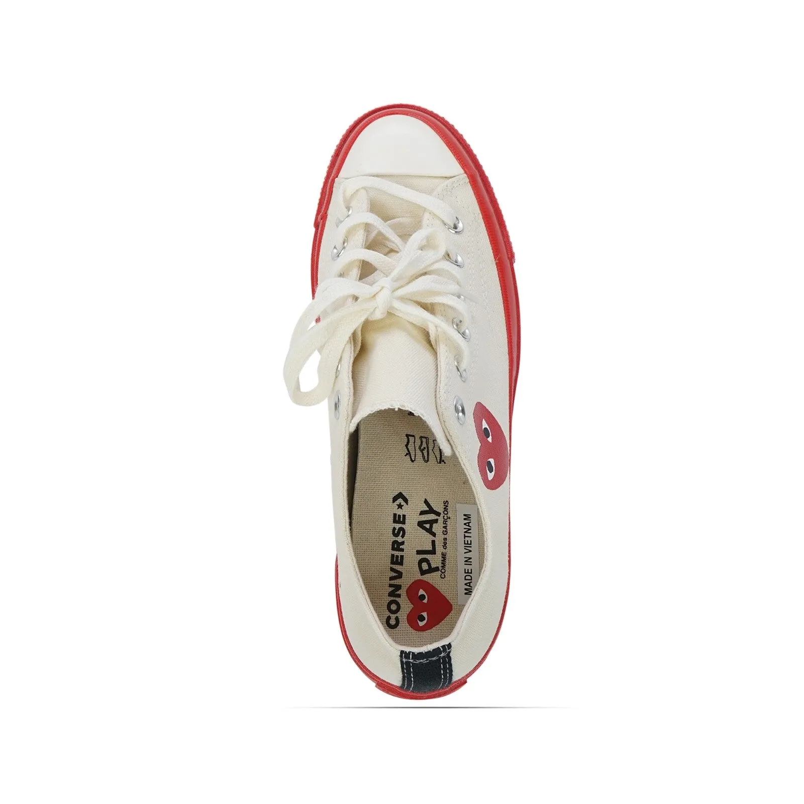 Converse x CDG PLAY Chuck '70 All Star Low (Pristine) Red Sole Men's Shoes AZ-K123-001-2