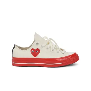 Converse x CDG PLAY Chuck '70 All Star Low (Pristine) Red Sole Men's Shoes AZ-K123-001-2