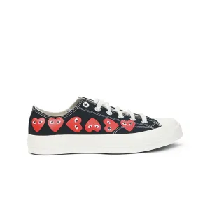 Converse x Comme des Garçons PLAY Chuck Taylor '70 All Star Low Black Multi Heart Men's Shoes AZ-K126-001-1