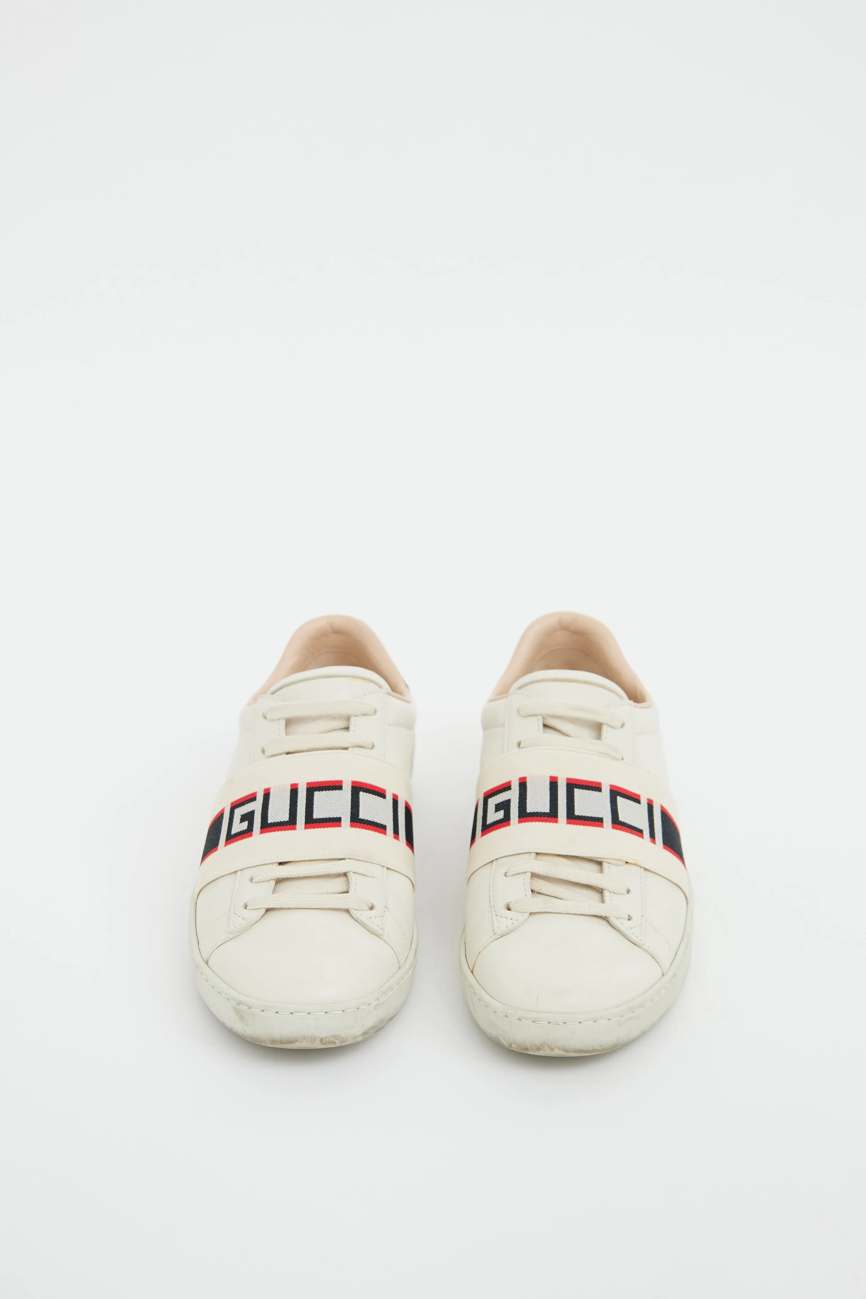 Cream Ace Logo Strap Sneaker