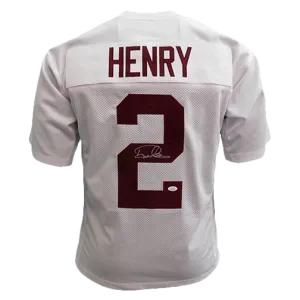 Derrick Henry Autographed White College Football Jersey JSA